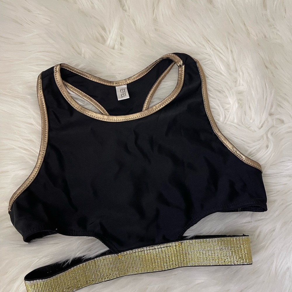 Black and Gold Dance Bra
